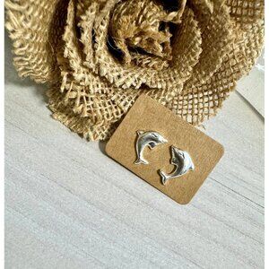 Dolphin Earrings , Dolphin Stud Earrings, 925 Silver Stud Earrings , Beach Stud